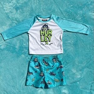 Hurley Boys' Swim Trunks and Rash Guard Set